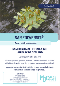 Samedi'versité le 26 mai au Parc de Gerland, de 14h à 17h.